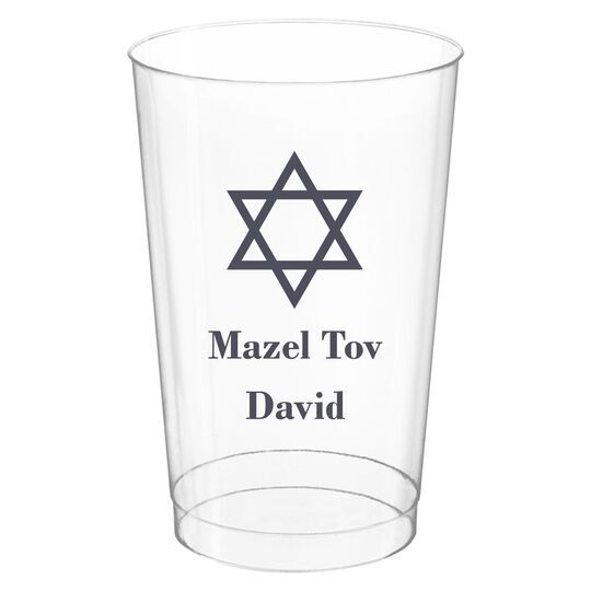 Traditional Star of David Clear Plastic Cups